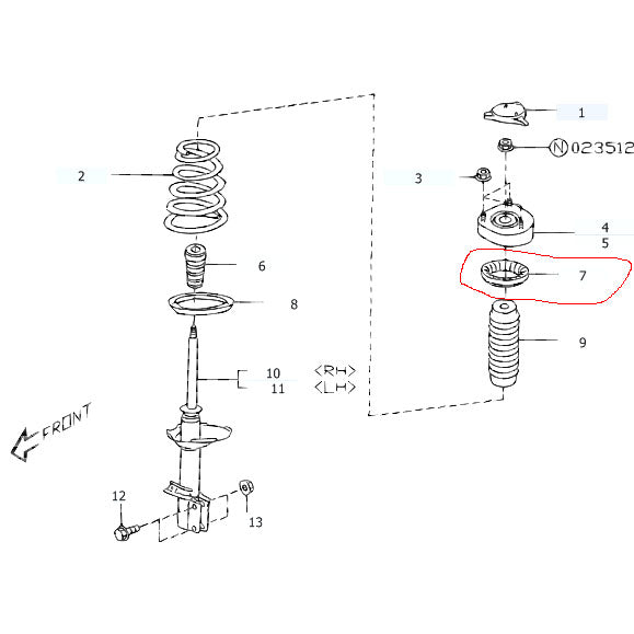 Subaru OEM Rear Upper Rubber Spring Seat 2002-2003 WRX