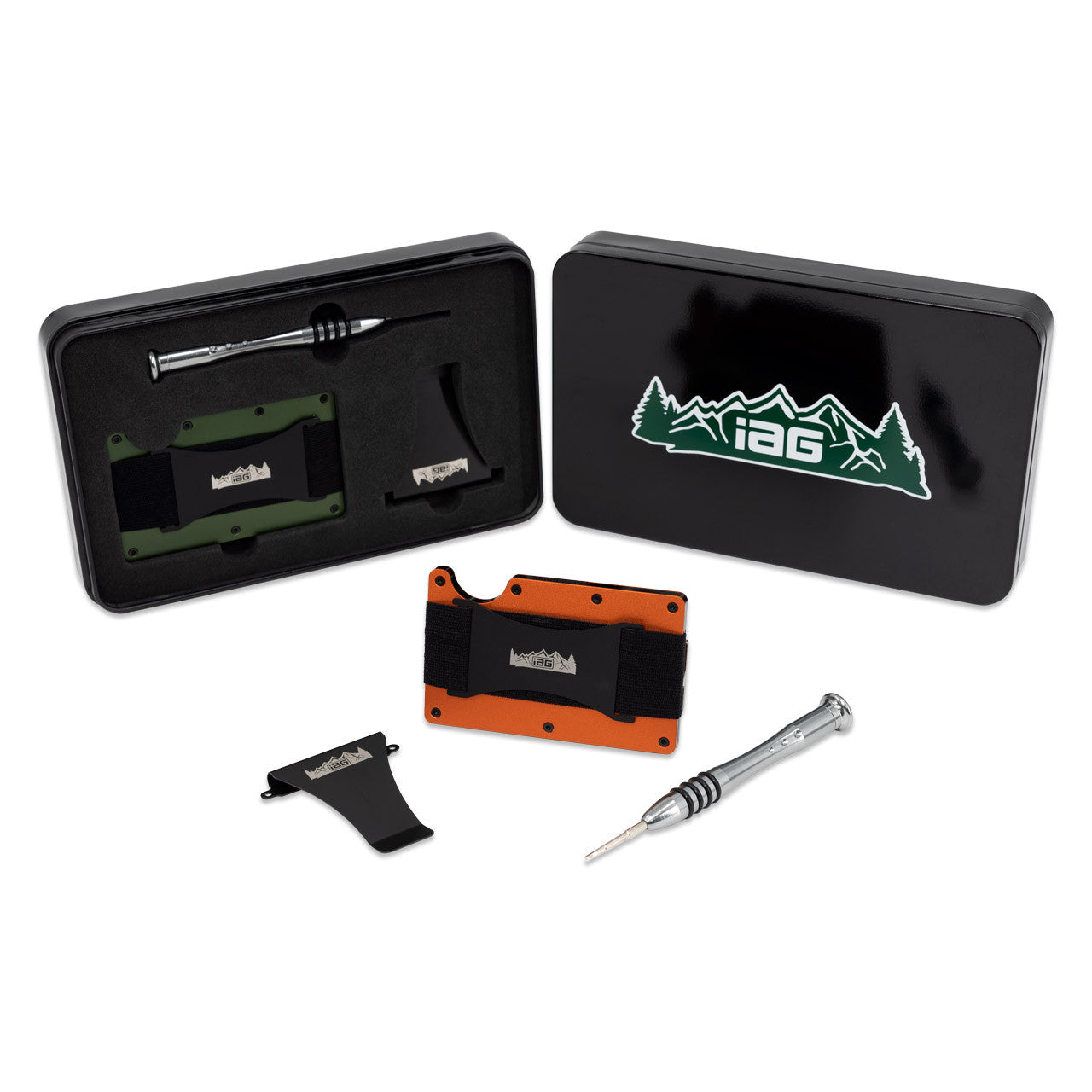 IAG Aluminum Wallet Kit w/Money Clip, Cash Band, and Screwdriver (Off-Road Logo)