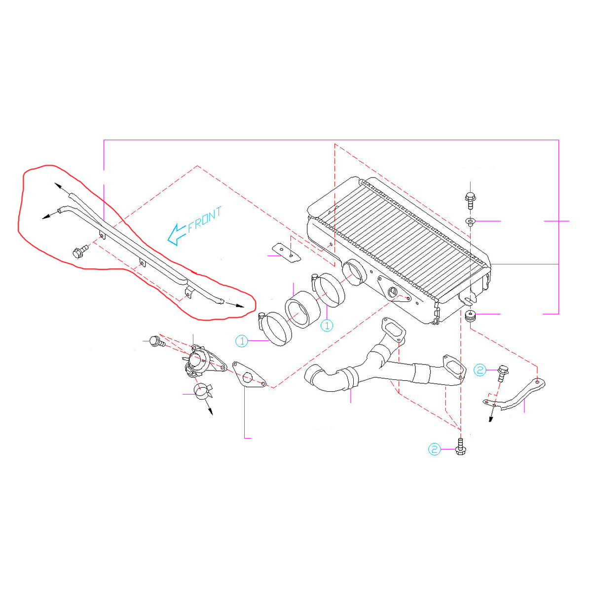 Subaru PCV Intercooler Crossover Tube 2002-2007 WRX/STI