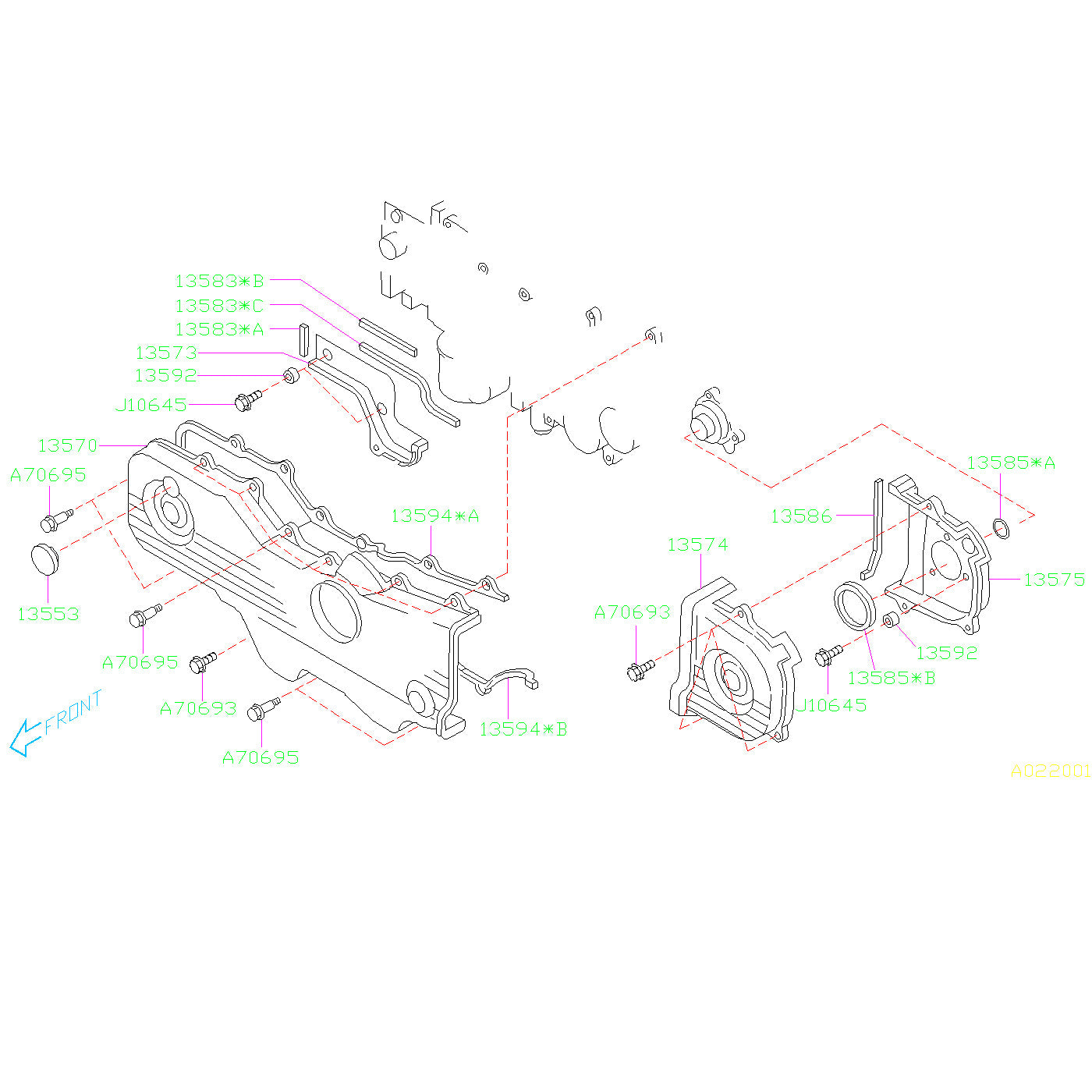 Subaru Outer Timing Belt Cover Bolt Kit 2006-2011 Impreza
