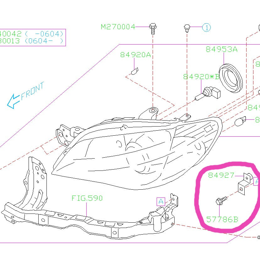 Subaru Front Bumper Corner Headlamp Bracket 2006-2007 WRX/STI