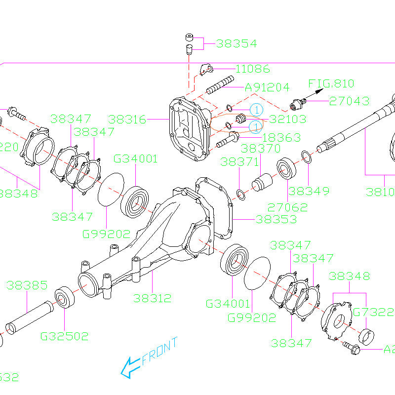 Subaru OEM Rear Differential Drain Plug 2008-2020 STI