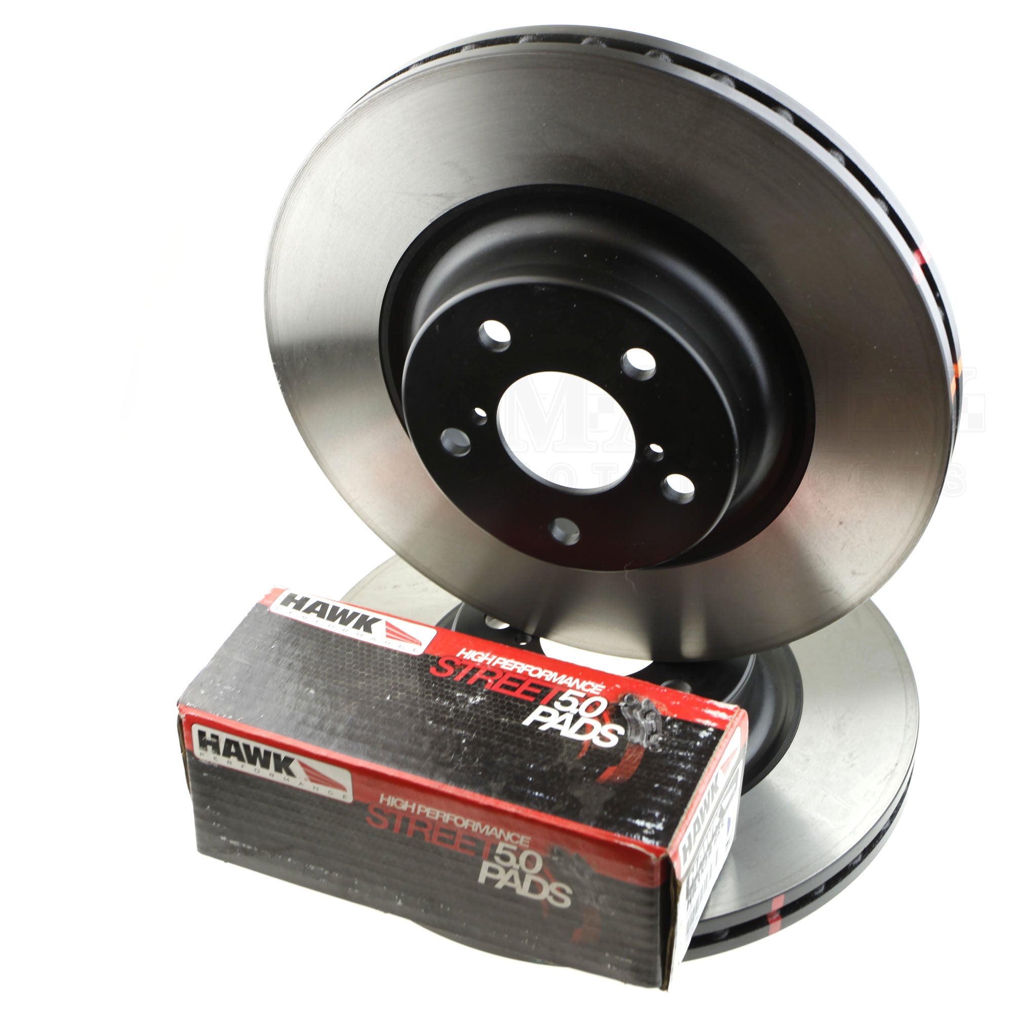KNS/HAWK 5.0 Brake Pad/Rotor Kit 2003-2005 WRX Front
