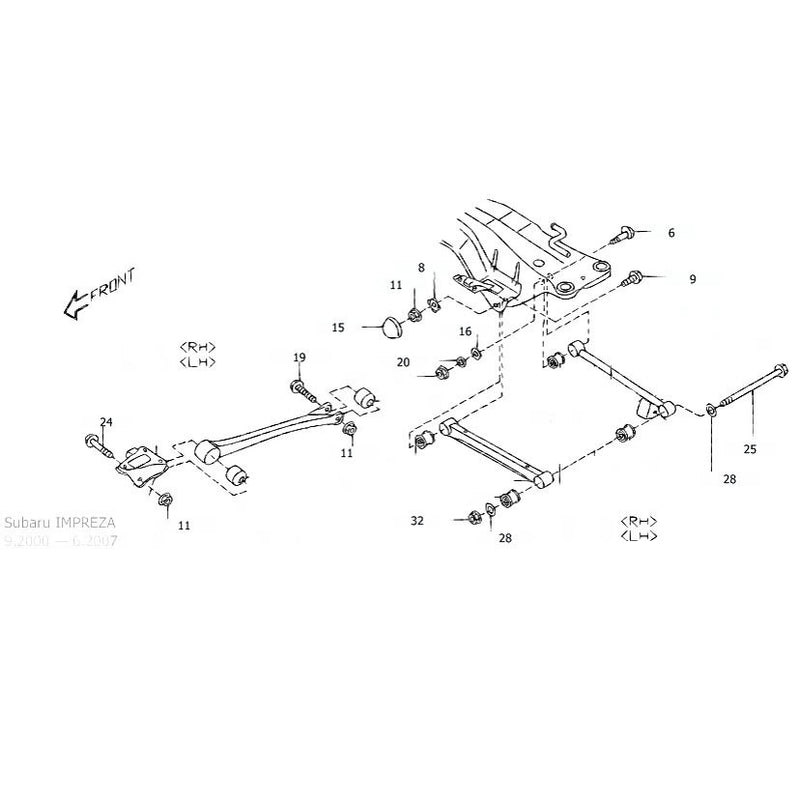 Subaru GD Rear Lateral Link Hardware Kit