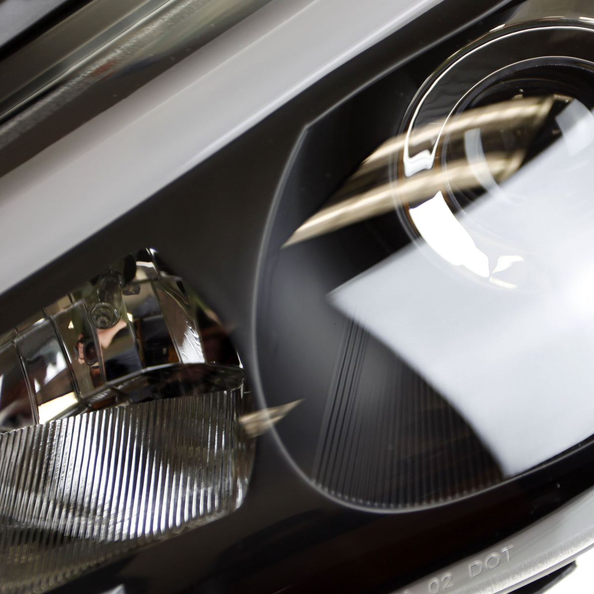 Flat black Spec D headlamp 2008-2014 WRX