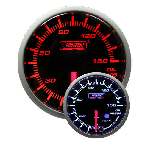 Prosport Premium Peak/Warning Oil Pressure Gauge - 60mm