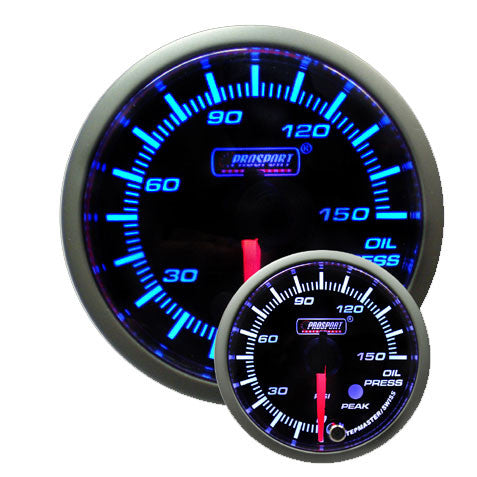 Prosport Premium Peak/Warning Oil Pressure Gauge - 52mm