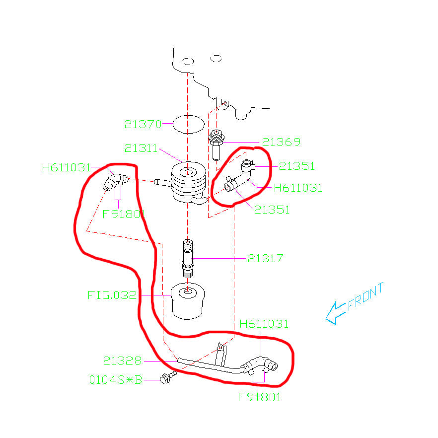 Subaru Oil Cooler Connector Kit 2002-2007 WRX/STI