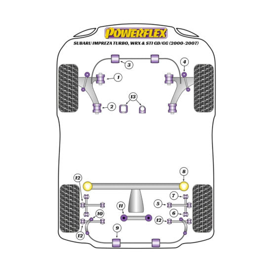 Powerflex Trailing Arm Front Bushings 2002-2007 WRX/STI