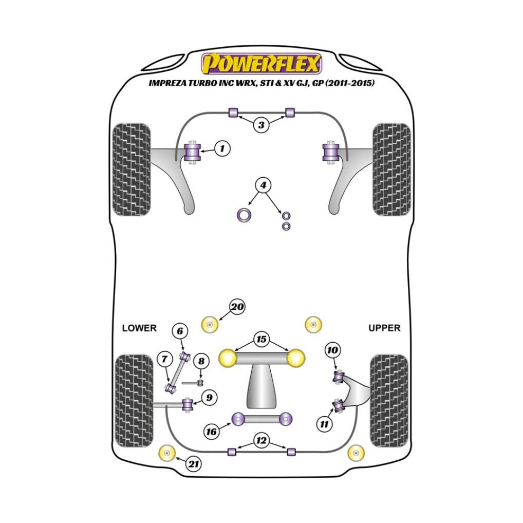 Powerflex Rear Diff Front Mounting Bushings 2008-2014 WRX/STI
