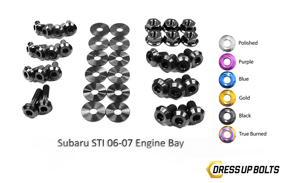 Titanium Engine Bay Dress-Up Bolt Kit 2006-2007 WRX and STi