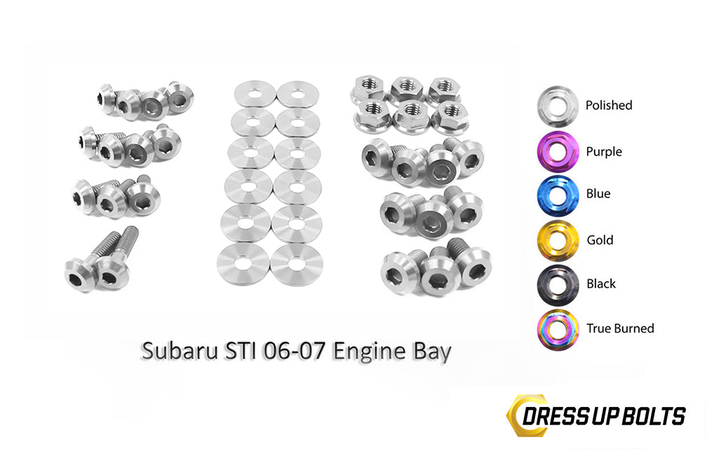 Titanium Engine Bay Dress-Up Bolt Kit 2006-2007 WRX and STi