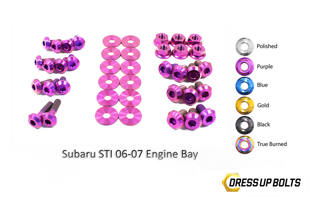 Titanium Engine Bay Dress-Up Bolt Kit 2006-2007 WRX and STi