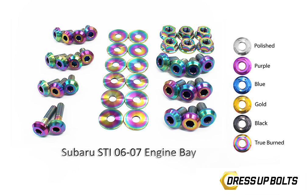 Titanium Engine Bay Dress-Up Bolt Kit 2006-2007 WRX and STi