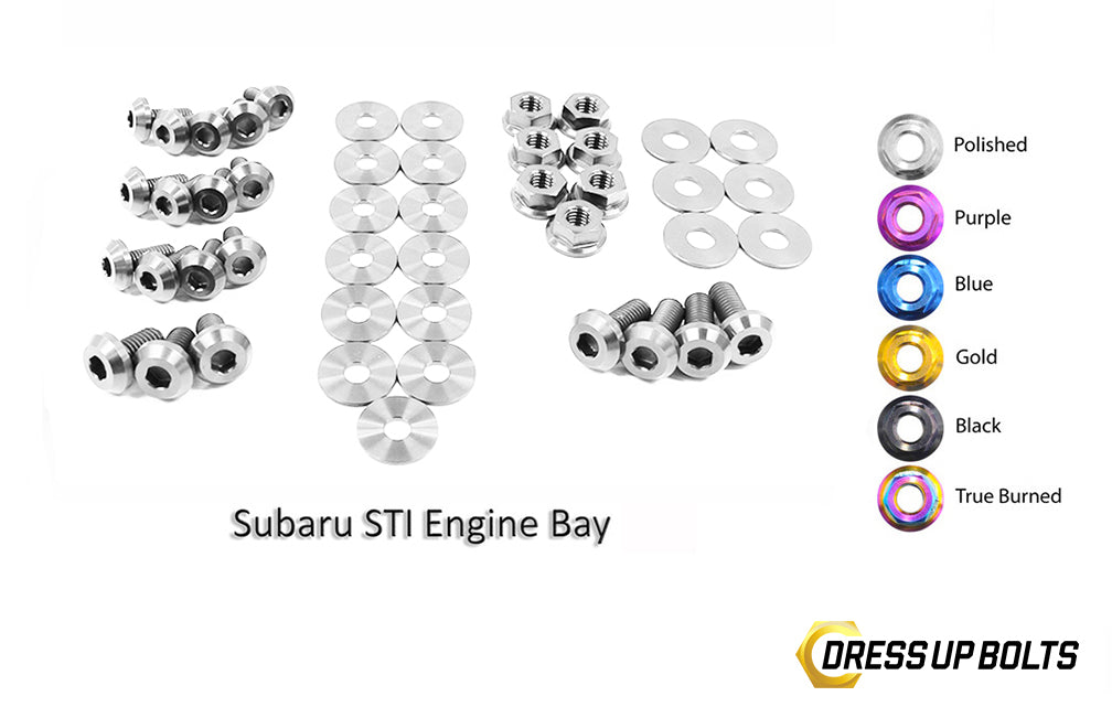 Titanium Engine Bay Dress-Up Bolt Kit 2008-2014 WRX/STI