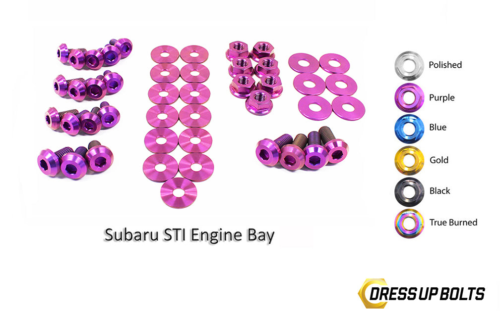 Titanium Engine Bay Dress-Up Bolt Kit 2008-2014 WRX/STI