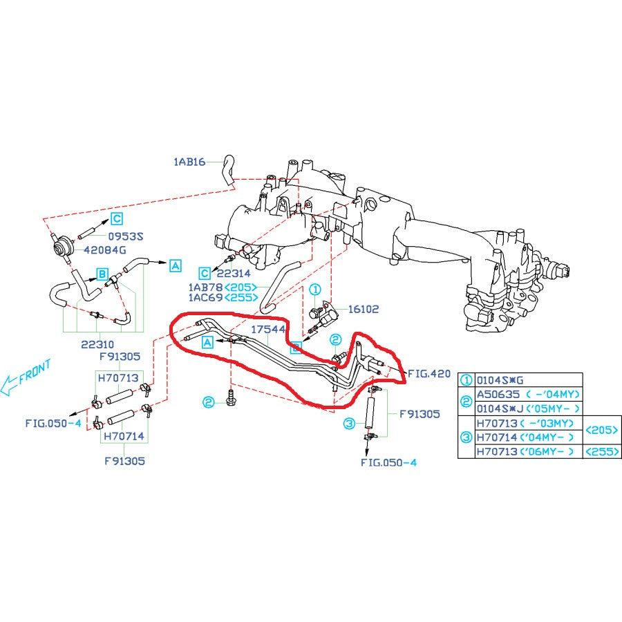 Top Feed Conversion Kit No TGV Housings 2004-2006 STI