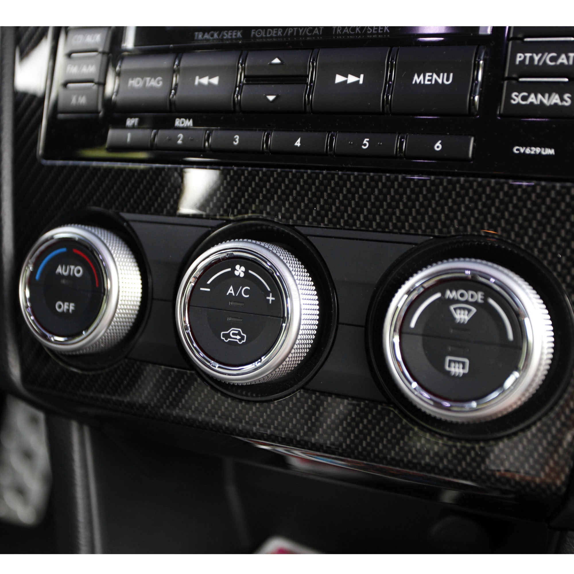 ac control dress up wrx sti silver chrome Climate Control Knob Rings 2015-2021 WRX/STI
