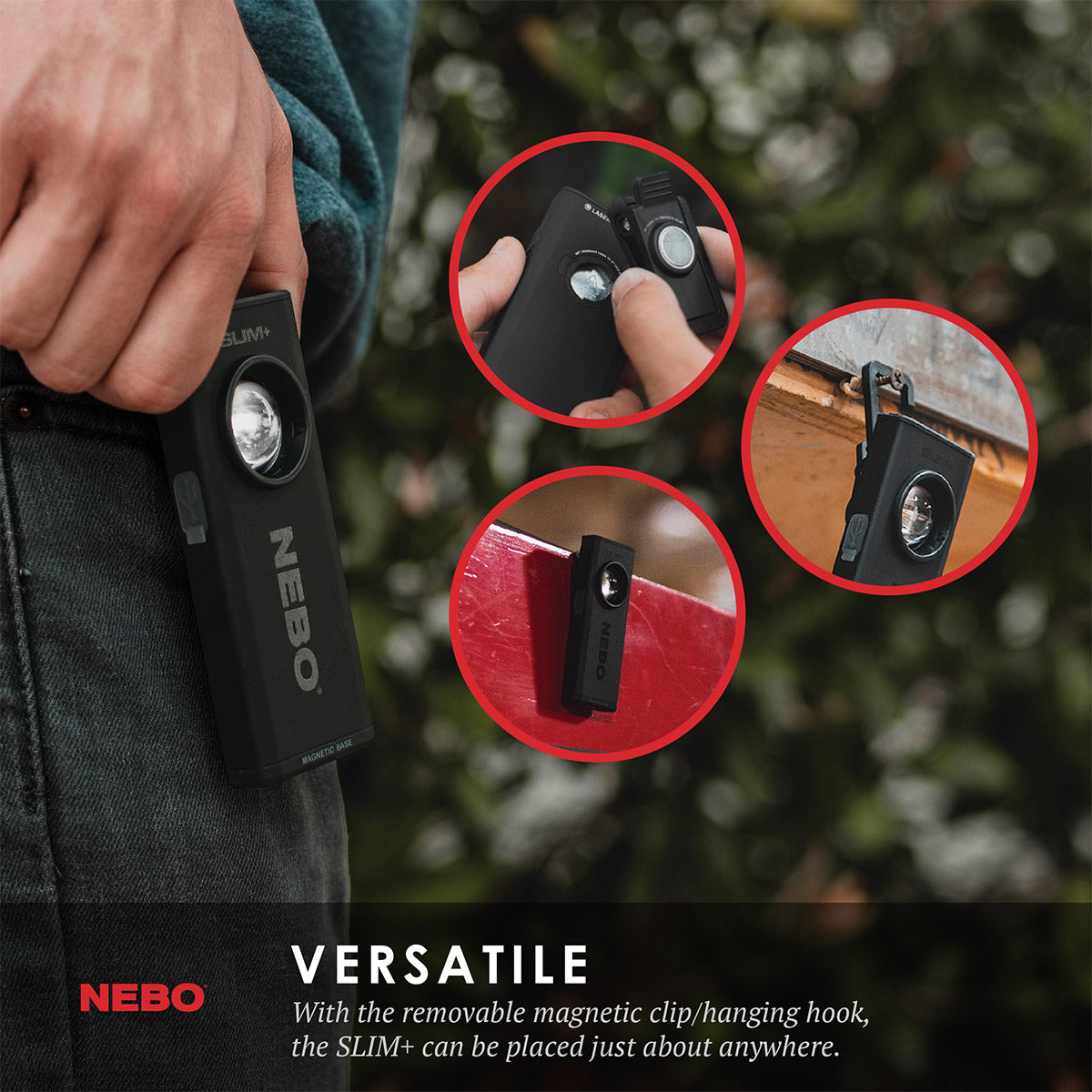 nebo flashlight and class 2 laser Slim+ Rechargeable Flashlight/Worklight/Laser Pointer/Powerbank