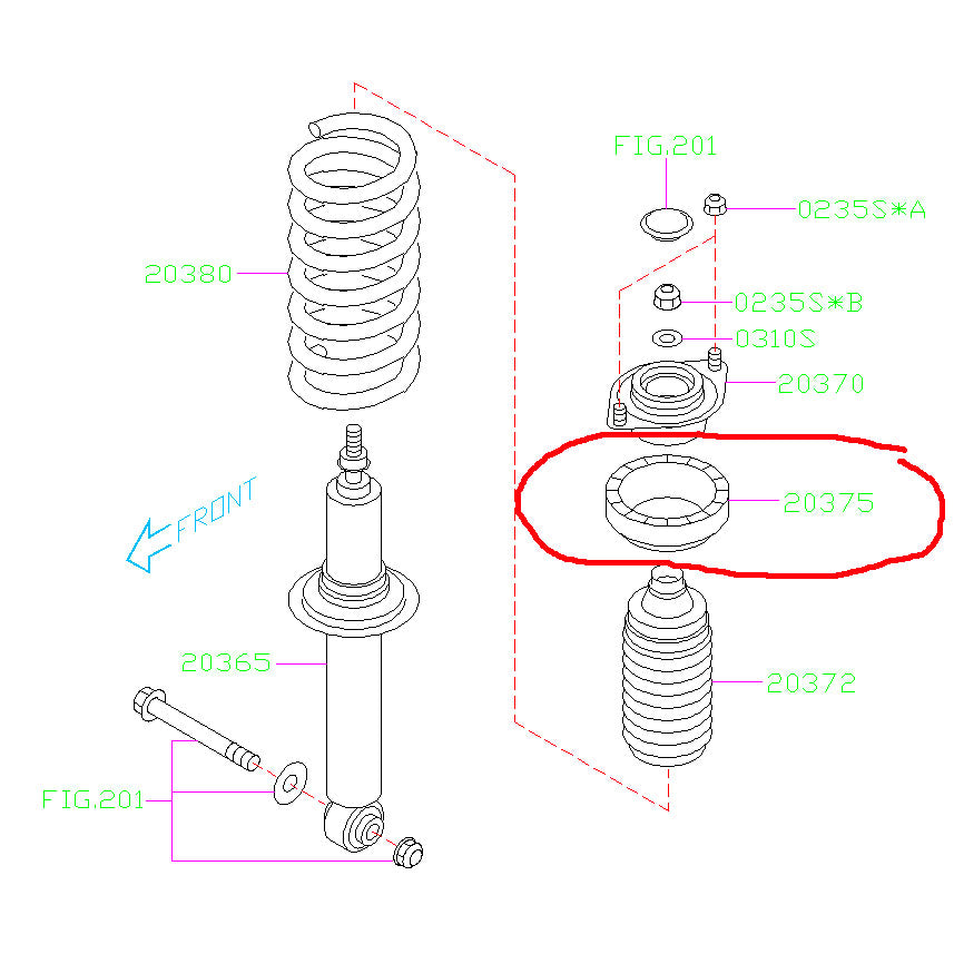 Subaru Rear Upper Spring Seat 2005-2009 Legacy/Outback
