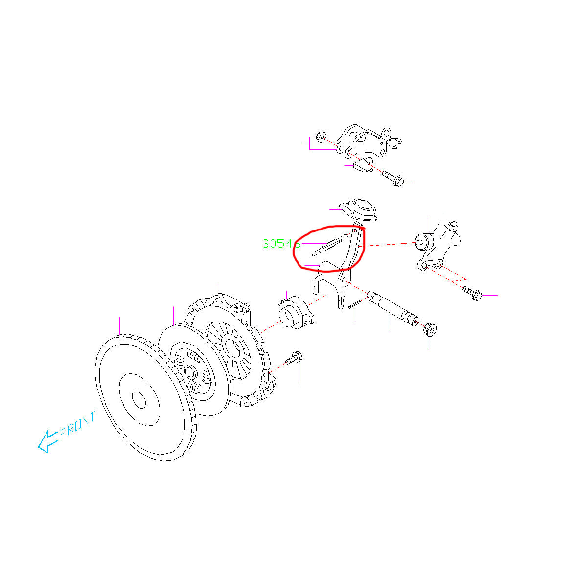 Subaru Clutch Release Fork Spring 2004-2021 STI