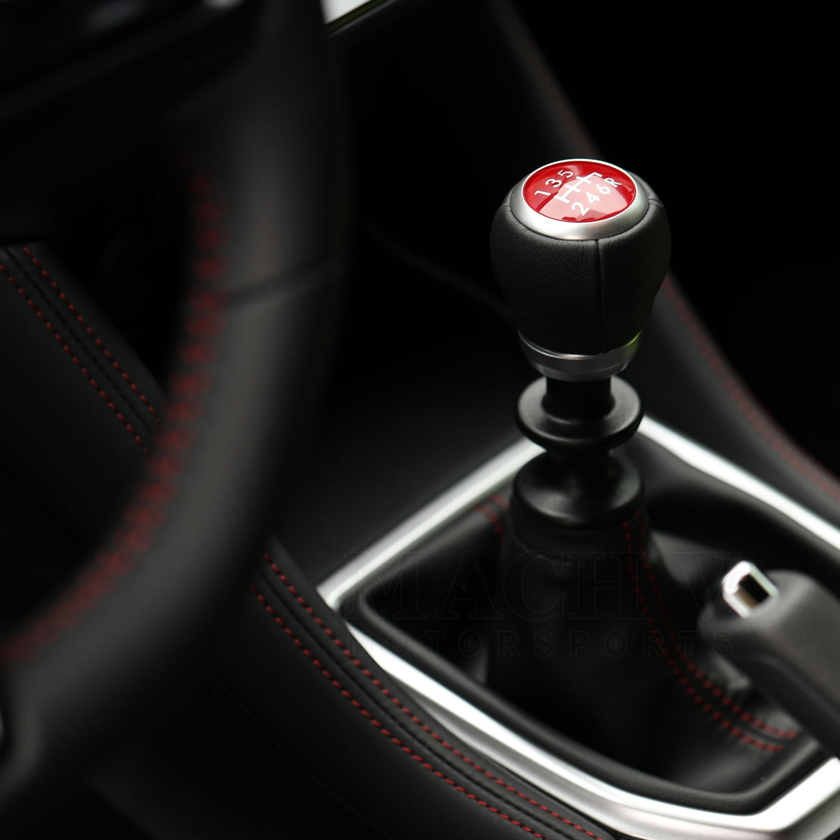 Subaru STi Leather/Red Shift Knob 6MT
