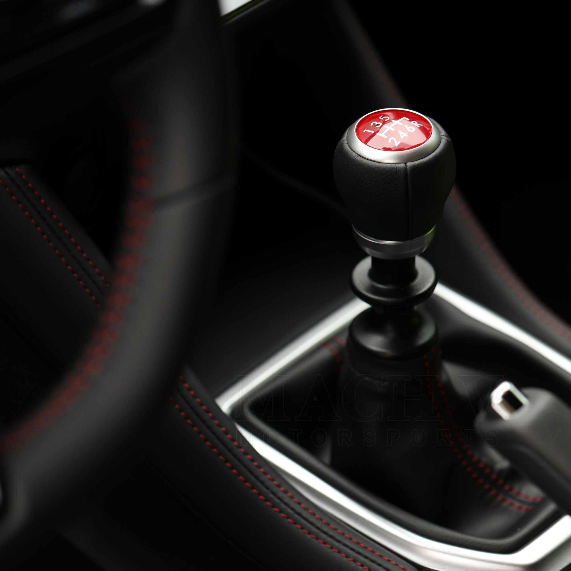 gear selector knob Subaru STi Leather/Red Shift Knob 6MT