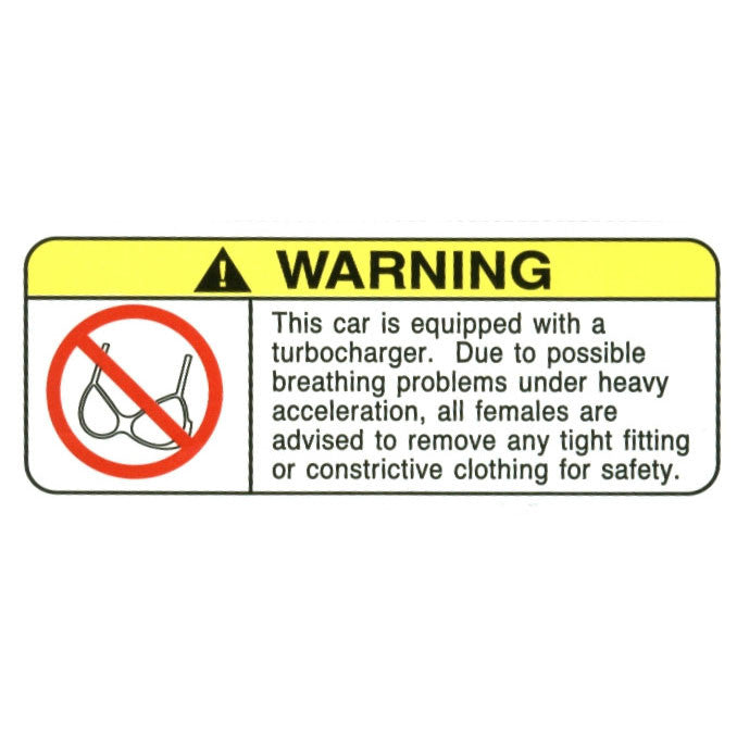 Turbo Warning Decal