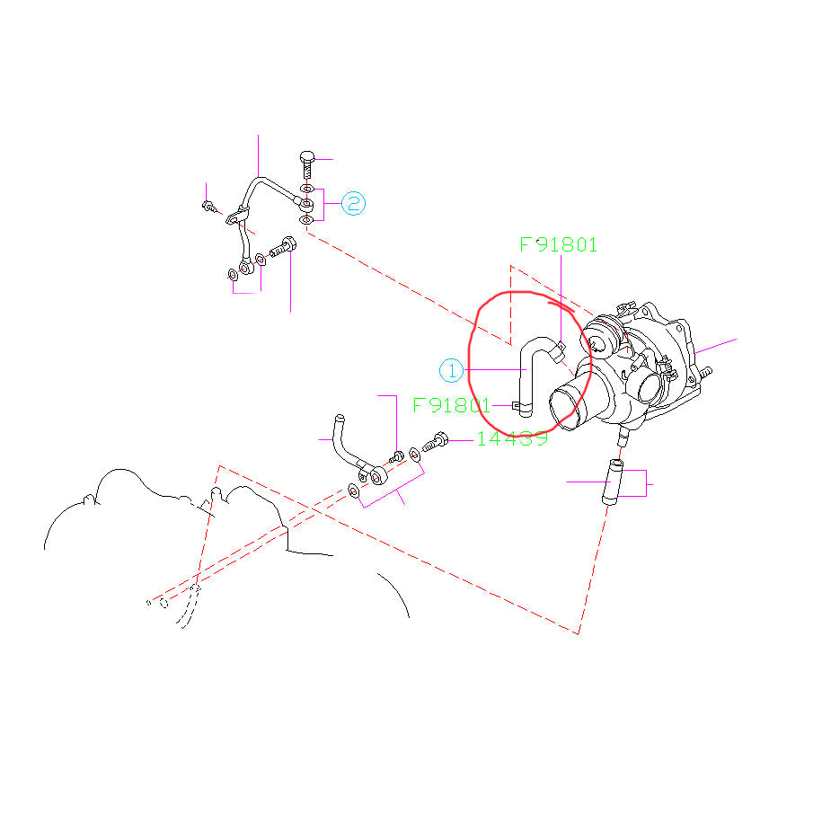 Subaru Water Return Line Turbo-to-Head 2002-2007 WRX/2004-2021 STI