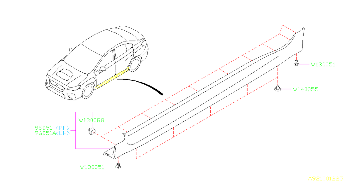 Subaru Side Skirt Clips 2008-2020 WRX/STI