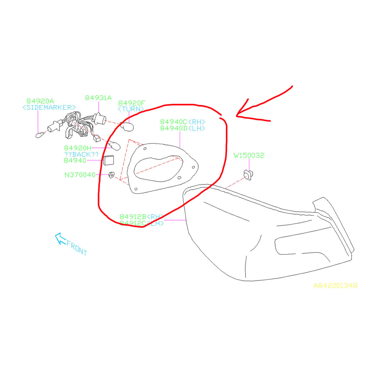 Subaru OEM Tail Lamp Gasket 2015-2021 WRX/STI