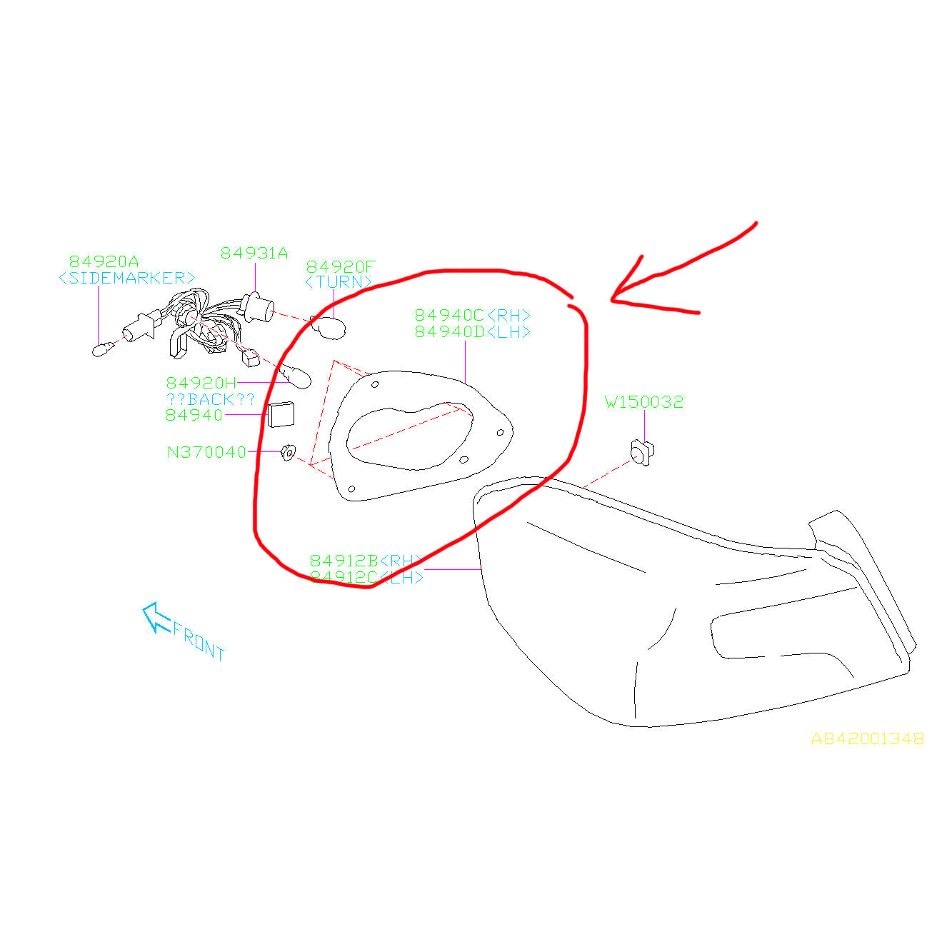 Subaru OEM Tail Lamp Gasket 2015-2020 WRX/STI