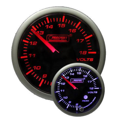 Prosport Premium Peak/Warning Volt Gauge 52mm