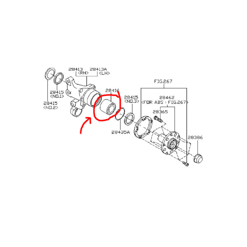 Subaru Wheel Bearing Kit Rear 2002-2007 WRX