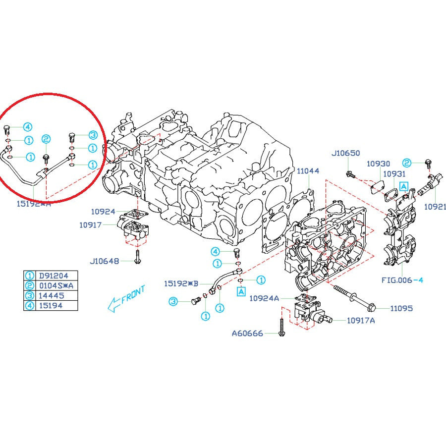 Subaru Oil Feed Line AVCS to Head 2006-2007, 2011-2014 WRX/2007, 2011-2021 STI