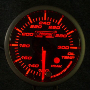 Prosport Premium Peak/Warning Oil Temp Gauge - 52mm