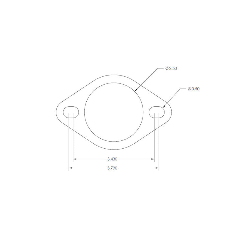 Universal Fitment High Temperature Exhaust Gasket 2-Bolt 2 inch 51mm E Universal Fitment High Temperature Exhaust Gasket 2-Bolt 2 inch 51mm E