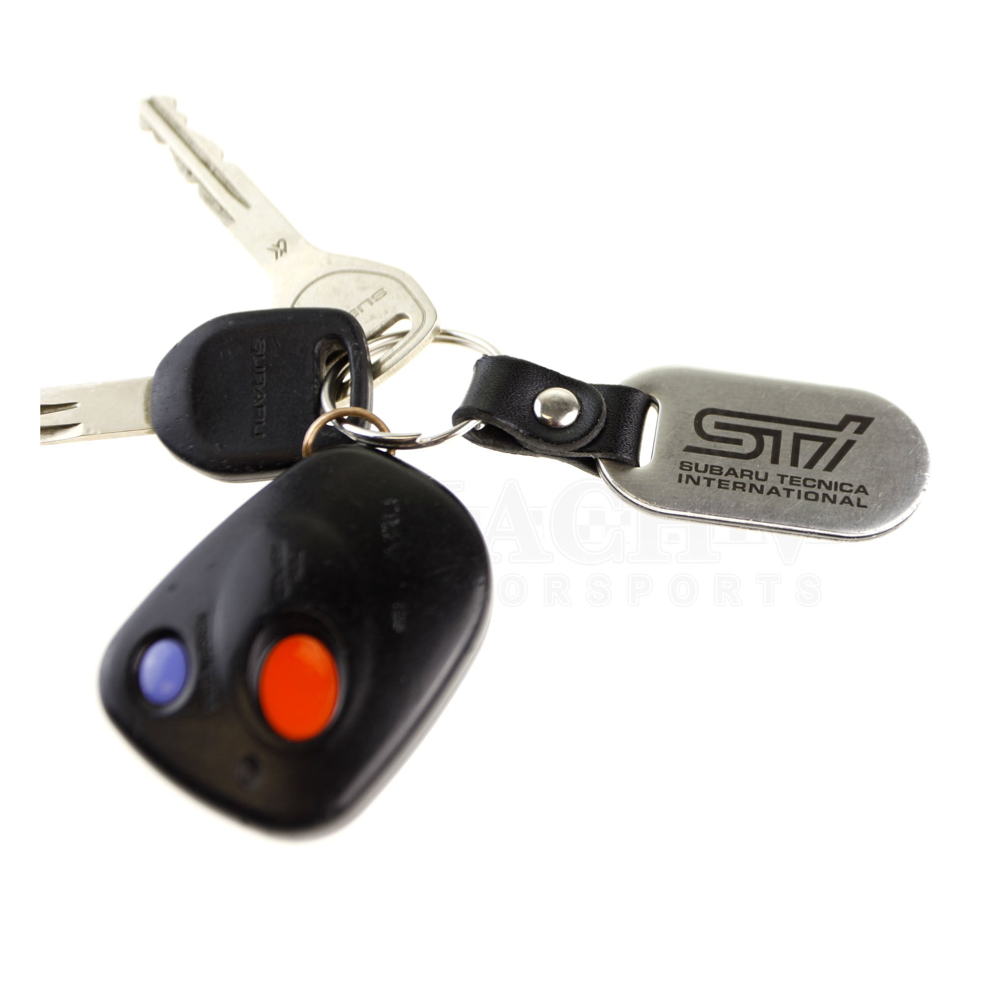 Stainless/Leather STi Key Fob