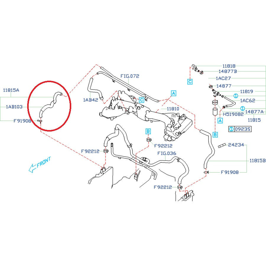 PCV Breather Hose Right/Passenger Side 2006-2007 WRX/2004-2011 STI/2004-2008 Forester XT